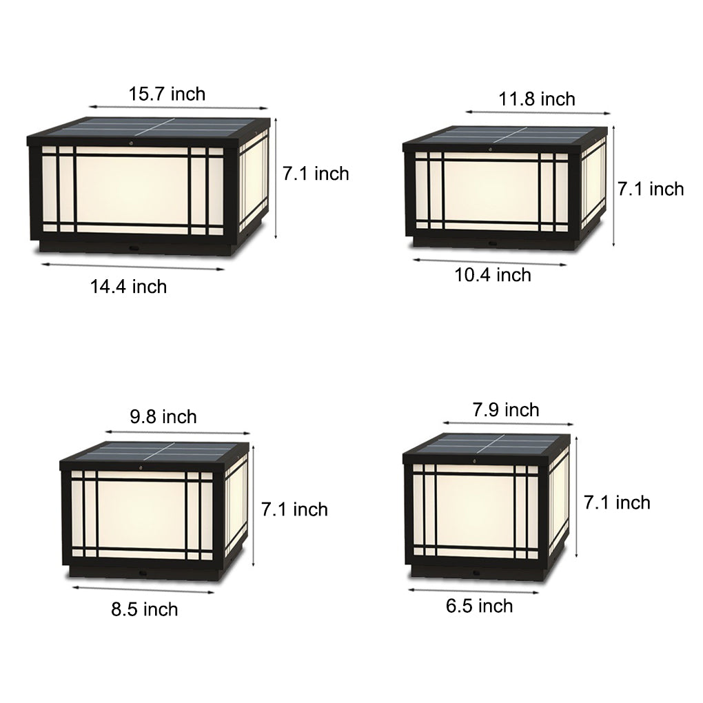 Modern Waterproof Solar Post Lights with 3 Color Dimming and Remote for Outdoor Garden and Fence