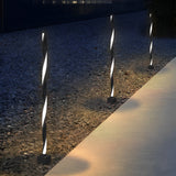 Modern Waterproof Solar Powered LED Garden Pathway Light Black Aluminum Landscape Lawn Lamp