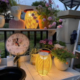 Modern Waterproof Solar Rattan Lantern Portable LED Outdoor Floor Lamp for Garden and Yard