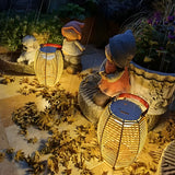 Modern Waterproof Solar Rattan Lantern Portable LED Outdoor Floor Lamp for Garden and Yard