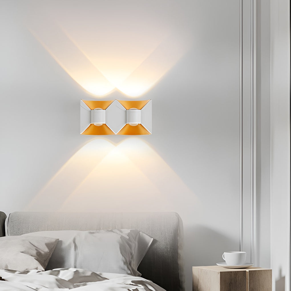 Modern Waterproof Square 6W LED Up and Down Outdoor Wall Sconce Lighting for Exterior Porch
