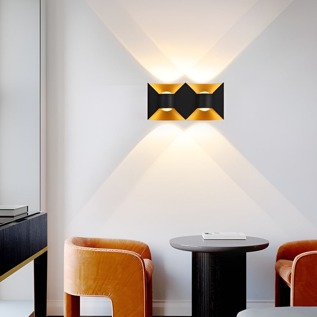 Modern Waterproof Square 6W LED Up and Down Outdoor Wall Sconce Lighting for Exterior Porch