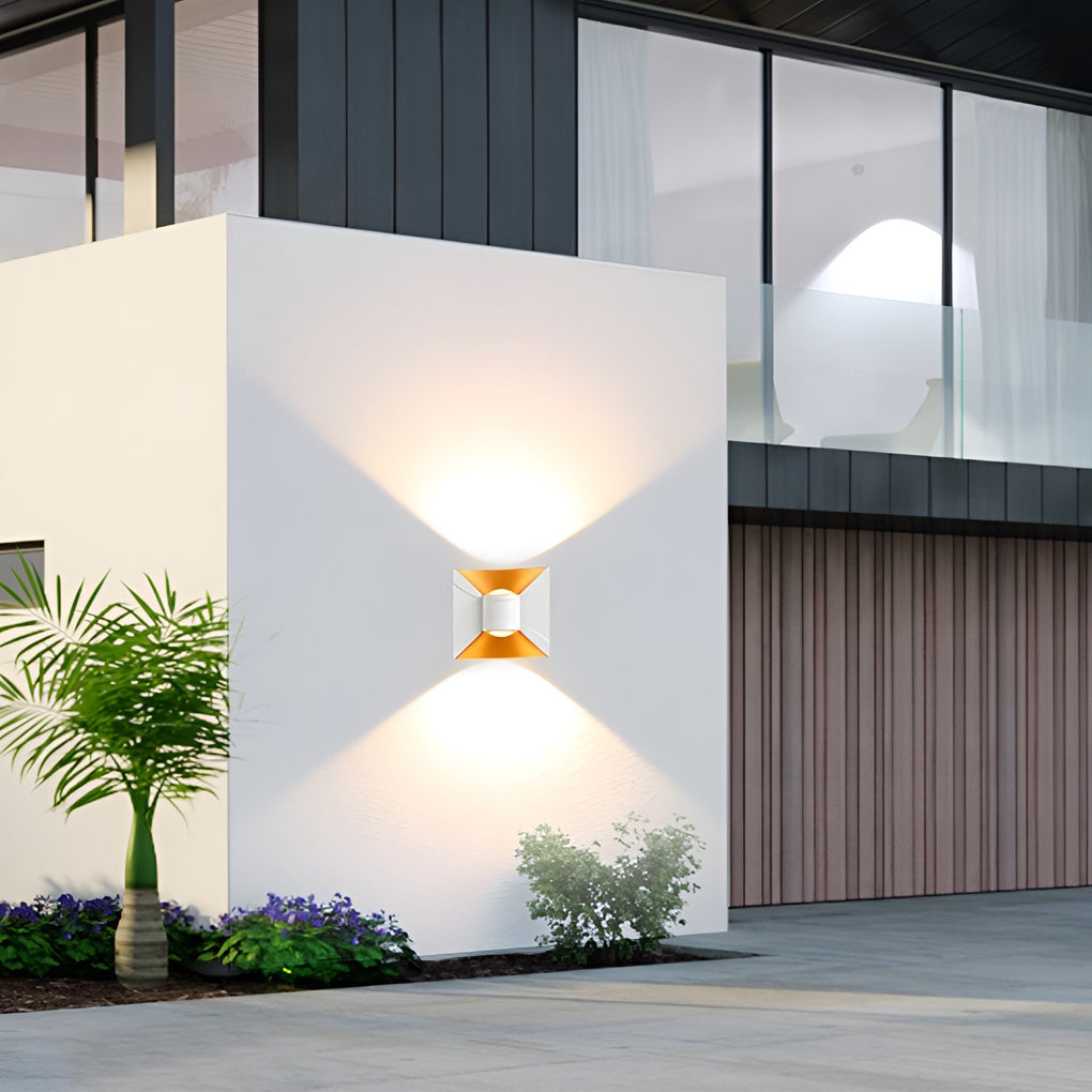 Modern Waterproof Square 6W LED Up and Down Outdoor Wall Sconce Lighting for Exterior Porch