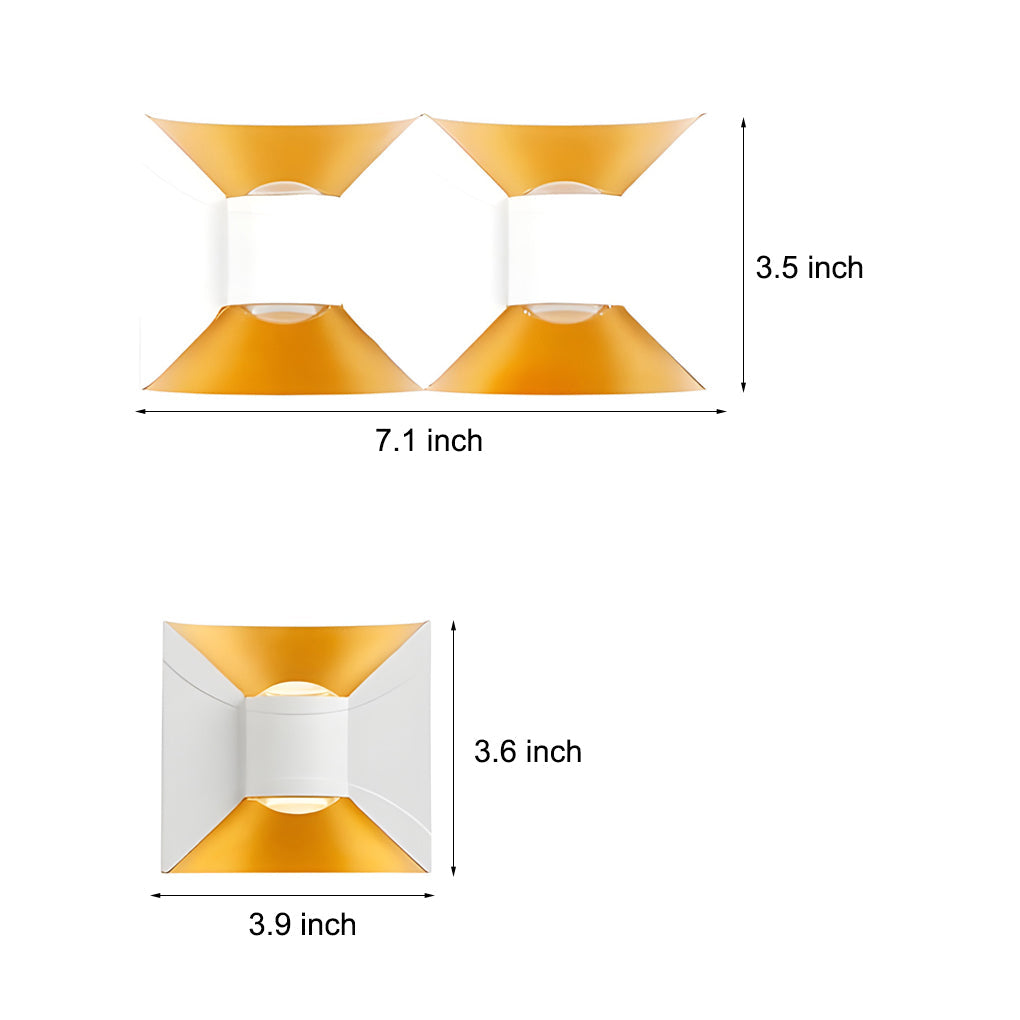 Modern Waterproof Square 6W LED Up and Down Outdoor Wall Sconce Lighting for Exterior Porch