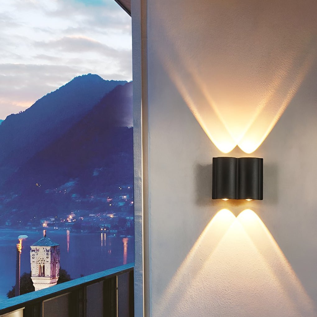 Modern Wave Arc Design LED Outdoor Wall Light Waterproof Exterior Sconce for Garden and Villa