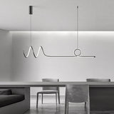 Modern Wave Design Dimmable LED Chandelier with Remote Control for Contemporary Living Room