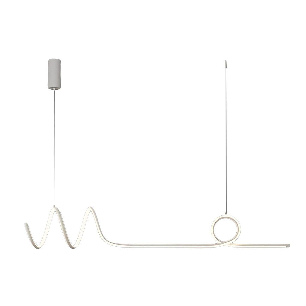 Modern Wave Design Dimmable LED Chandelier with Remote Control for Contemporary Living Room