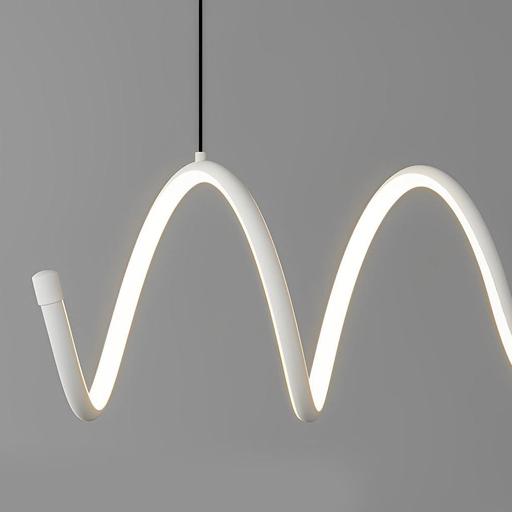 Modern Wave Design Dimmable LED Chandelier with Remote Control for Contemporary Living Room