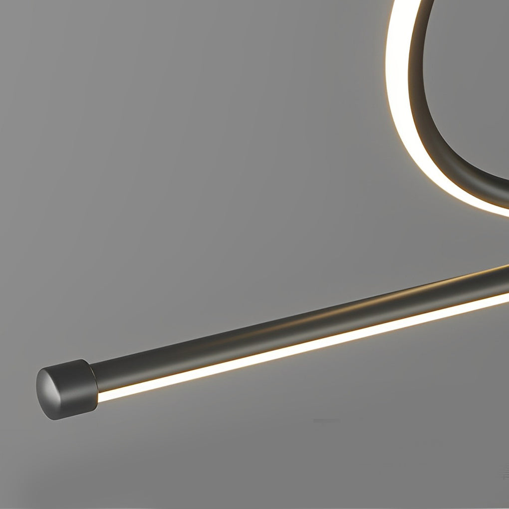 Modern Wave Design Dimmable LED Chandelier with Remote Control for Contemporary Living Room