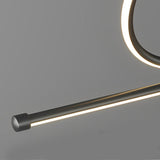Modern Wave Design Dimmable LED Chandelier with Remote Control for Contemporary Living Room