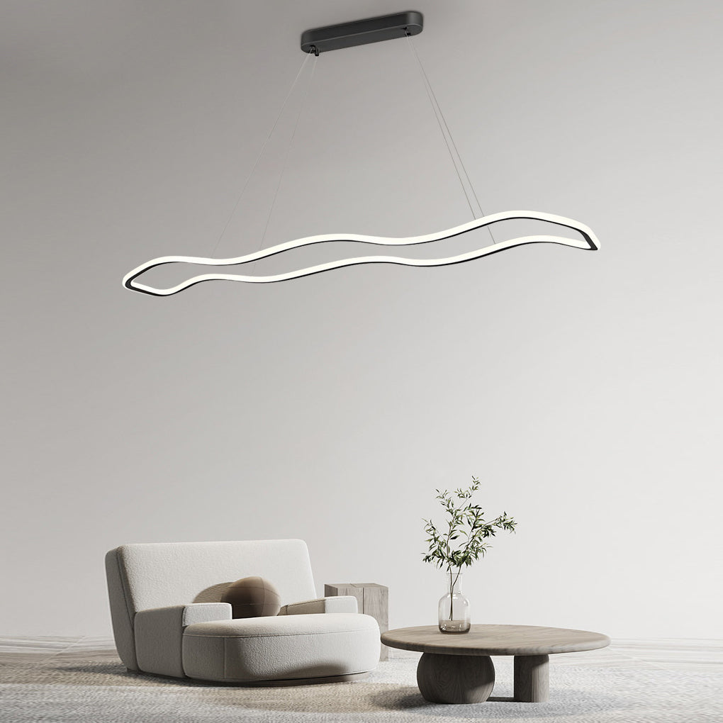Modern Wave Design LED Pendant Light Nordic Style Circular Chandelier Ceiling Fixture