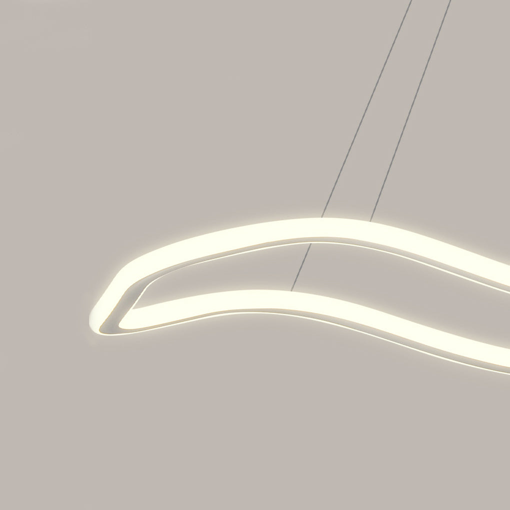 Modern Wave Design LED Pendant Light Nordic Style Circular Chandelier Ceiling Fixture