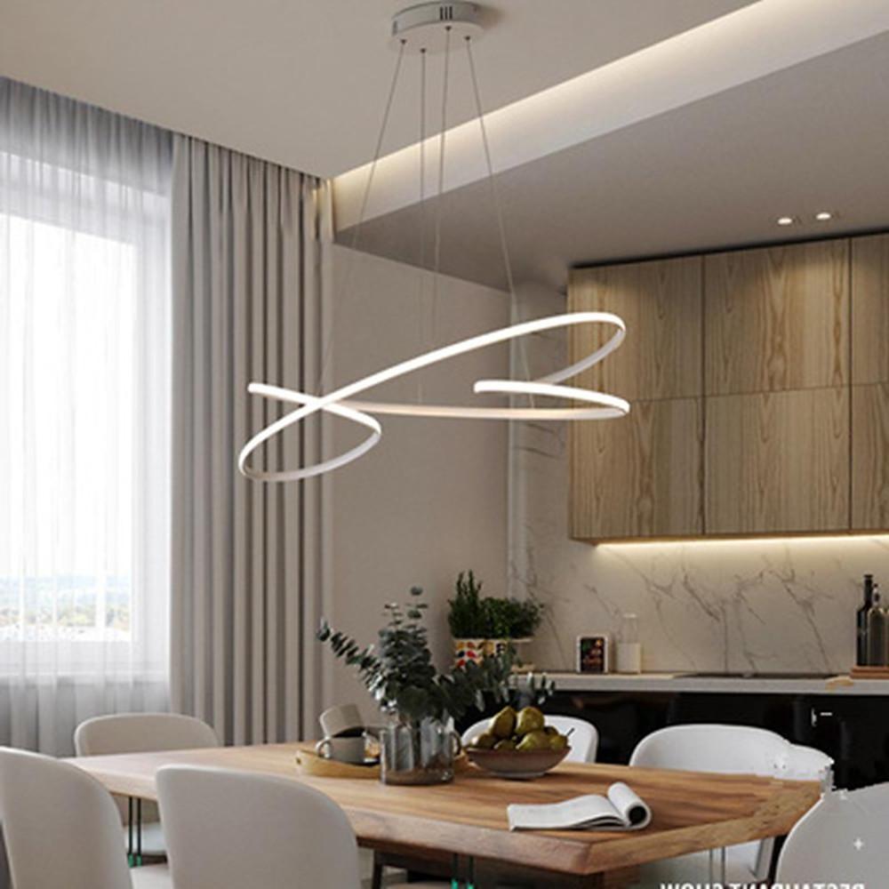 Modern Wave Design LED Ribbon Twist Chandelier Adjustable Pendant Light