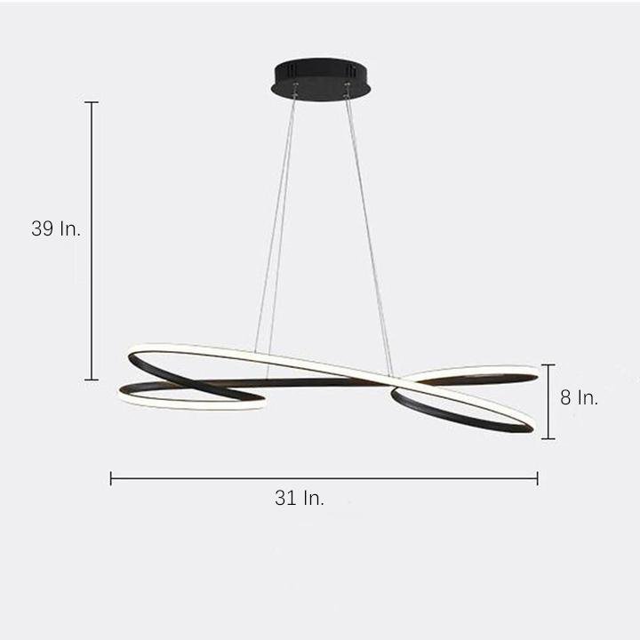 Modern Wave Design LED Ribbon Twist Chandelier Adjustable Pendant Light