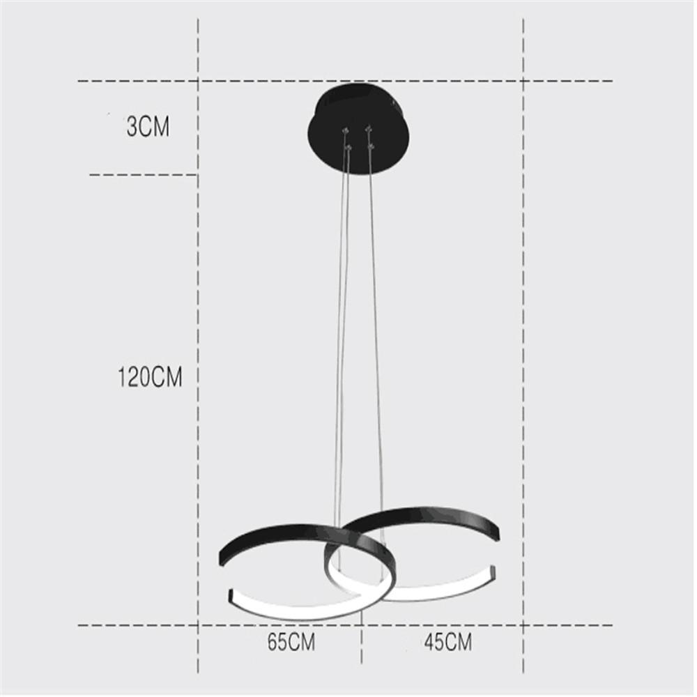 Modern Wave LED Island Chandelier Dimmable Pendant Light for Foyer and Kitchen Ceiling Lighting