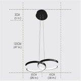 Modern Wave LED Island Chandelier Dimmable Pendant Light for Foyer and Kitchen Ceiling Lighting