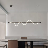 Modern Wave LED Linear Pendant Light for Kitchen Island and Office