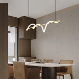Modern Wave LED Linear Pendant Light for Kitchen Island and Office
