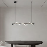 Modern Wave LED Linear Pendant Light for Kitchen Island and Office