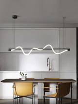 Modern Wave LED Linear Pendant Light for Kitchen Island and Office