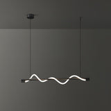 Modern Wave LED Linear Pendant Light for Kitchen Island and Office