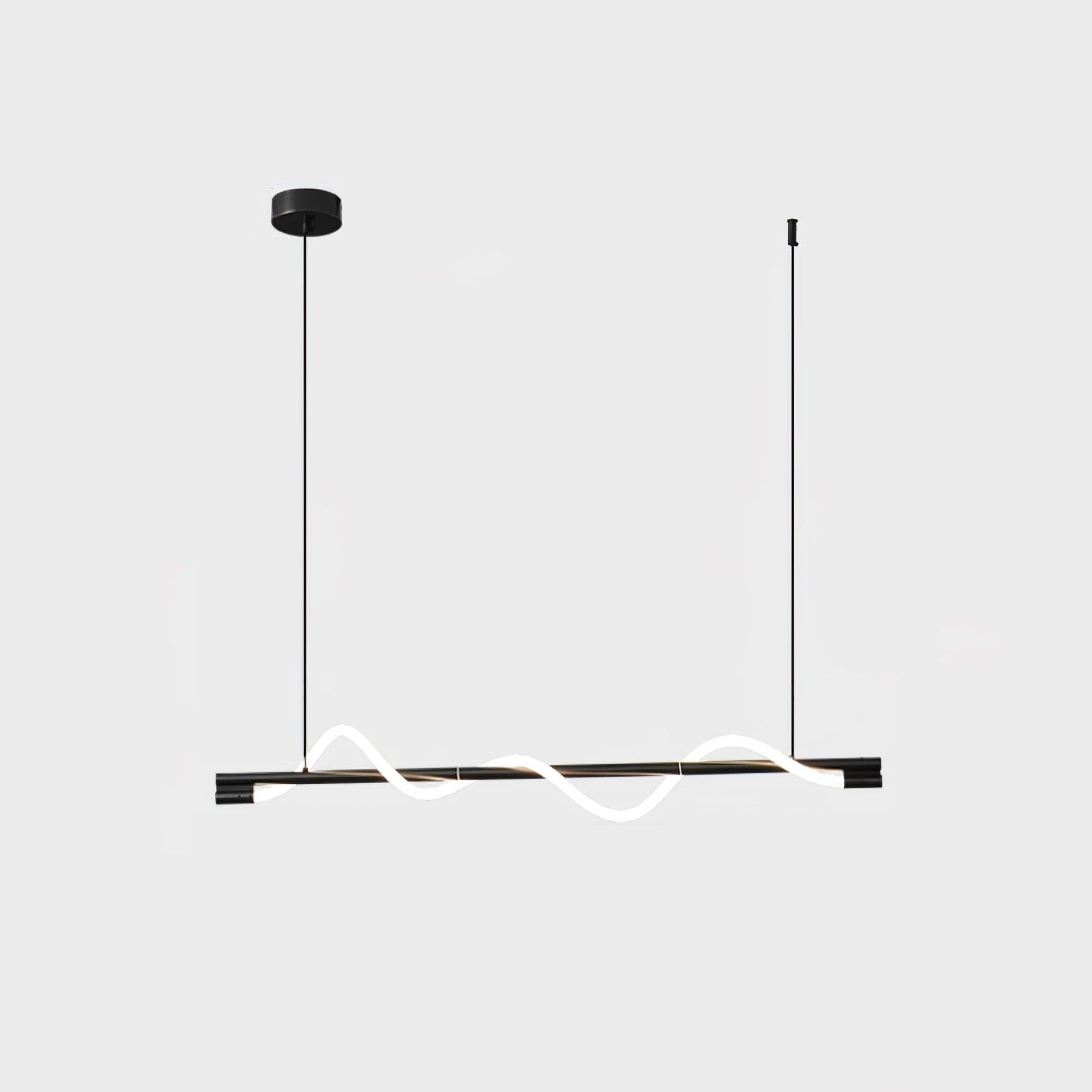 Modern Wave LED Linear Pendant Light for Kitchen Island and Office