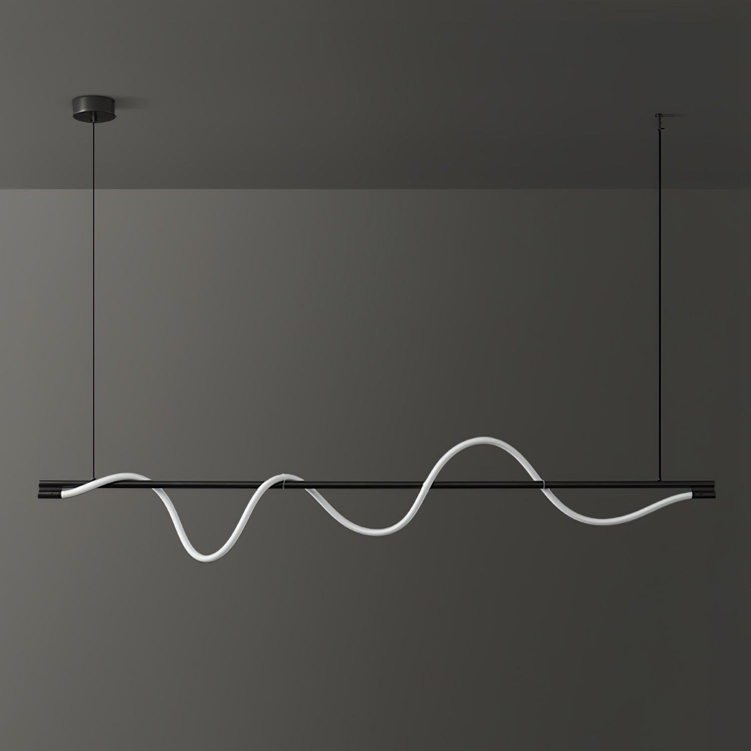 Modern Wave LED Linear Pendant Light for Kitchen Island and Office
