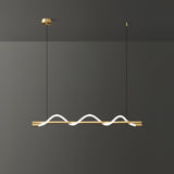 Modern Wave LED Linear Pendant Light for Kitchen Island and Office