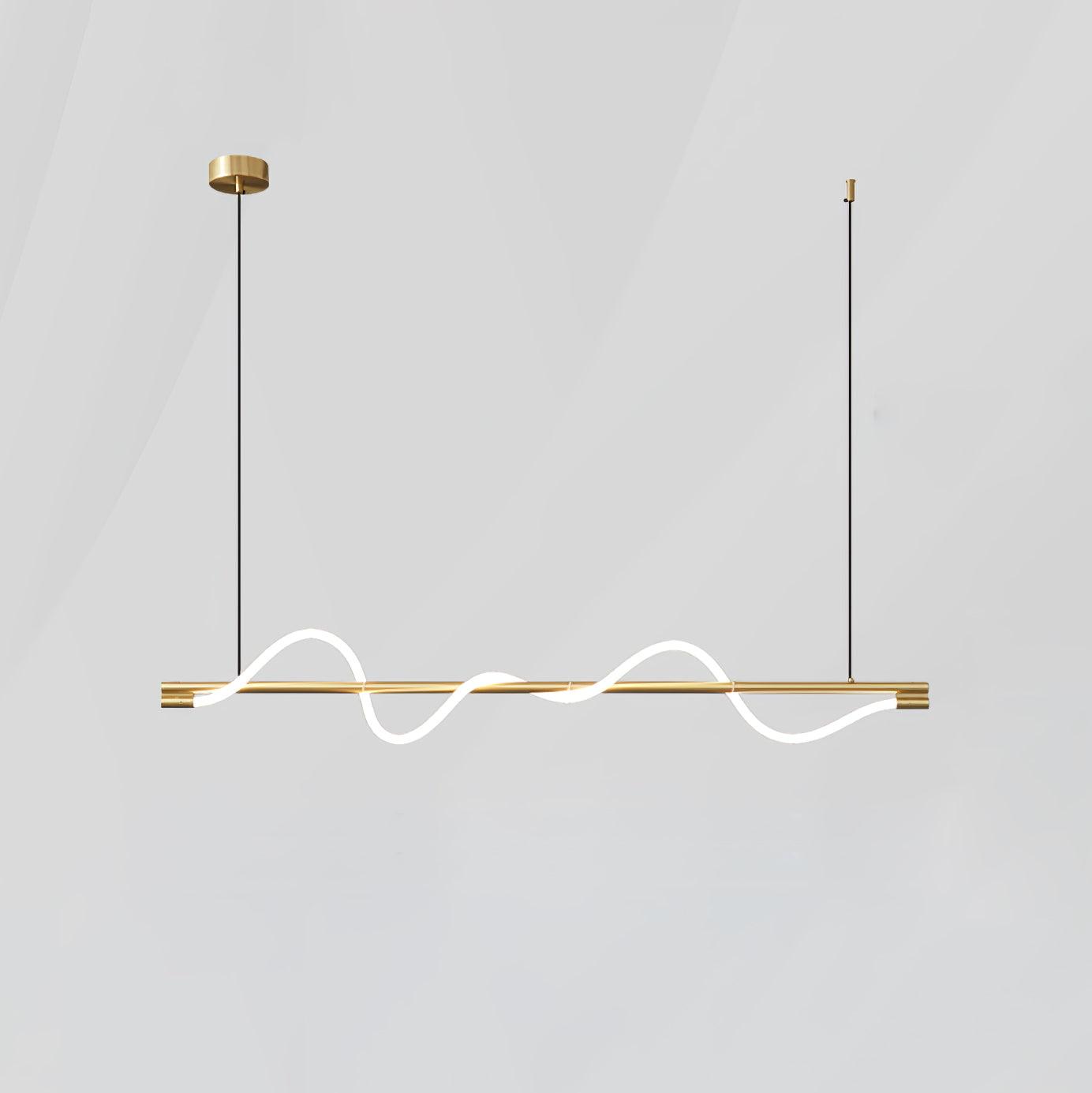 Modern Wave LED Linear Pendant Light for Kitchen Island and Office