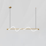 Modern Wave LED Linear Pendant Light for Kitchen Island and Office