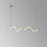Modern Wave LED Linear Pendant Light for Kitchen Island and Office