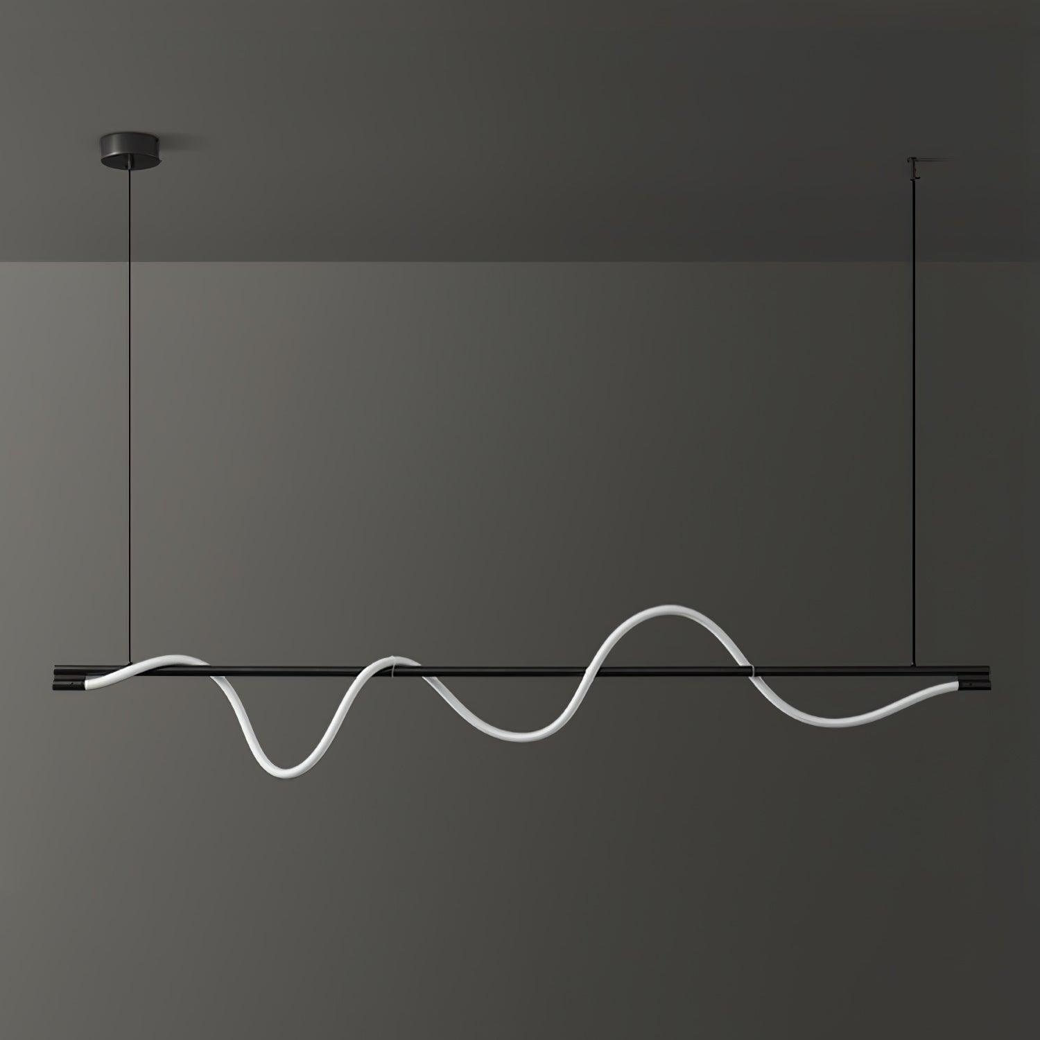 Modern Wave LED Linear Pendant Light for Kitchen Island and Office