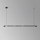 Modern Wave LED Linear Pendant Light for Kitchen Island and Office