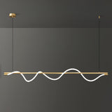 Modern Wave LED Linear Pendant Light for Kitchen Island and Office