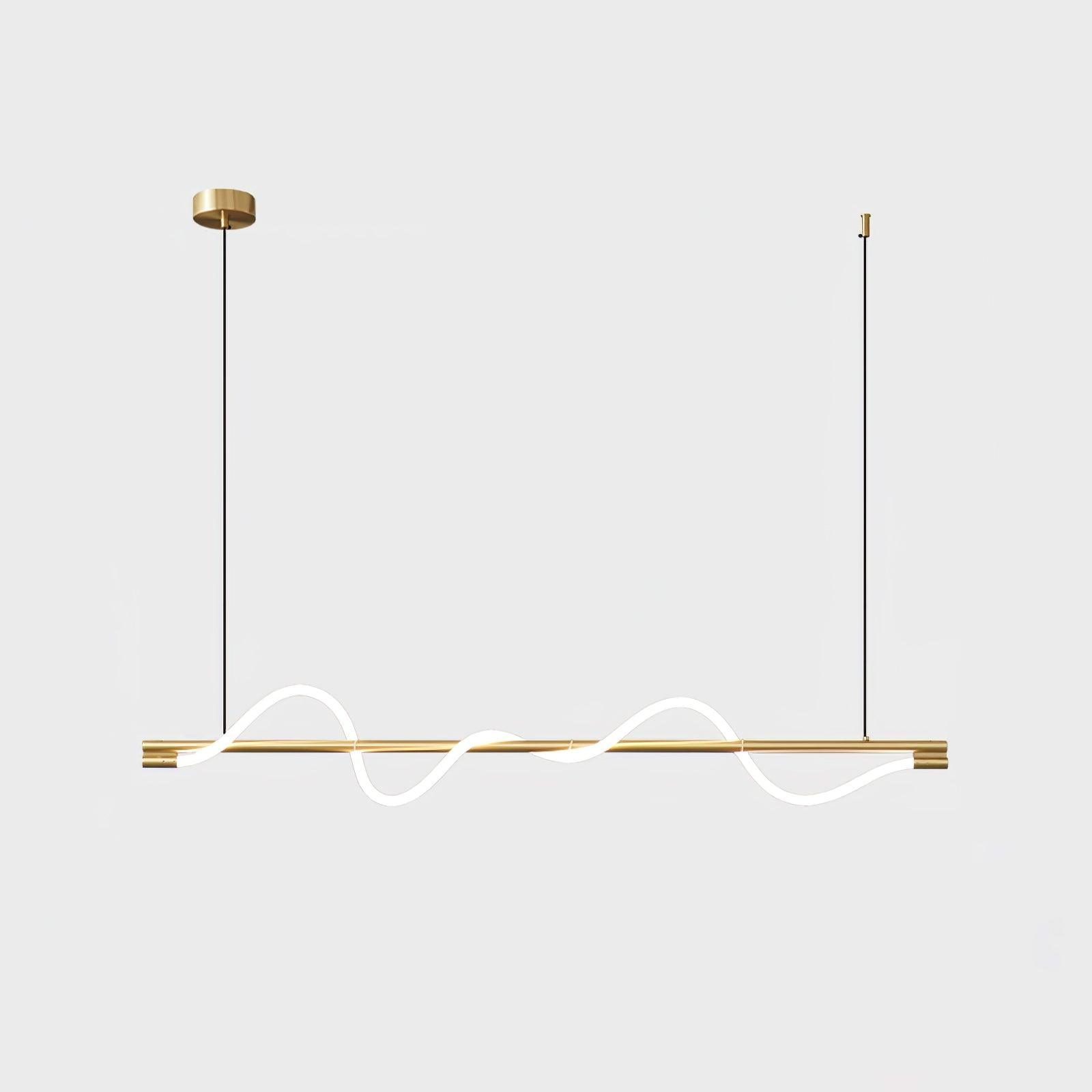 Modern Wave LED Linear Pendant Light for Kitchen Island and Office