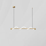 Modern Wave LED Linear Pendant Light for Kitchen Island and Office