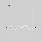 Modern Wave LED Linear Pendant Light for Kitchen Island and Office