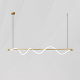 Modern Wave LED Linear Pendant Light for Kitchen Island and Office