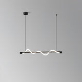 Modern Wave LED Linear Pendant Light for Kitchen Island and Office