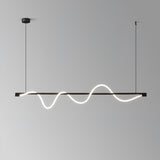 Modern Wave LED Linear Pendant Light for Kitchen Island and Office