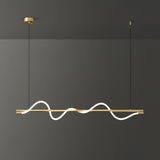 Modern Wave LED Linear Pendant Light for Kitchen Island and Office