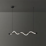 Modern Wave LED Linear Pendant Light for Kitchen Island and Office