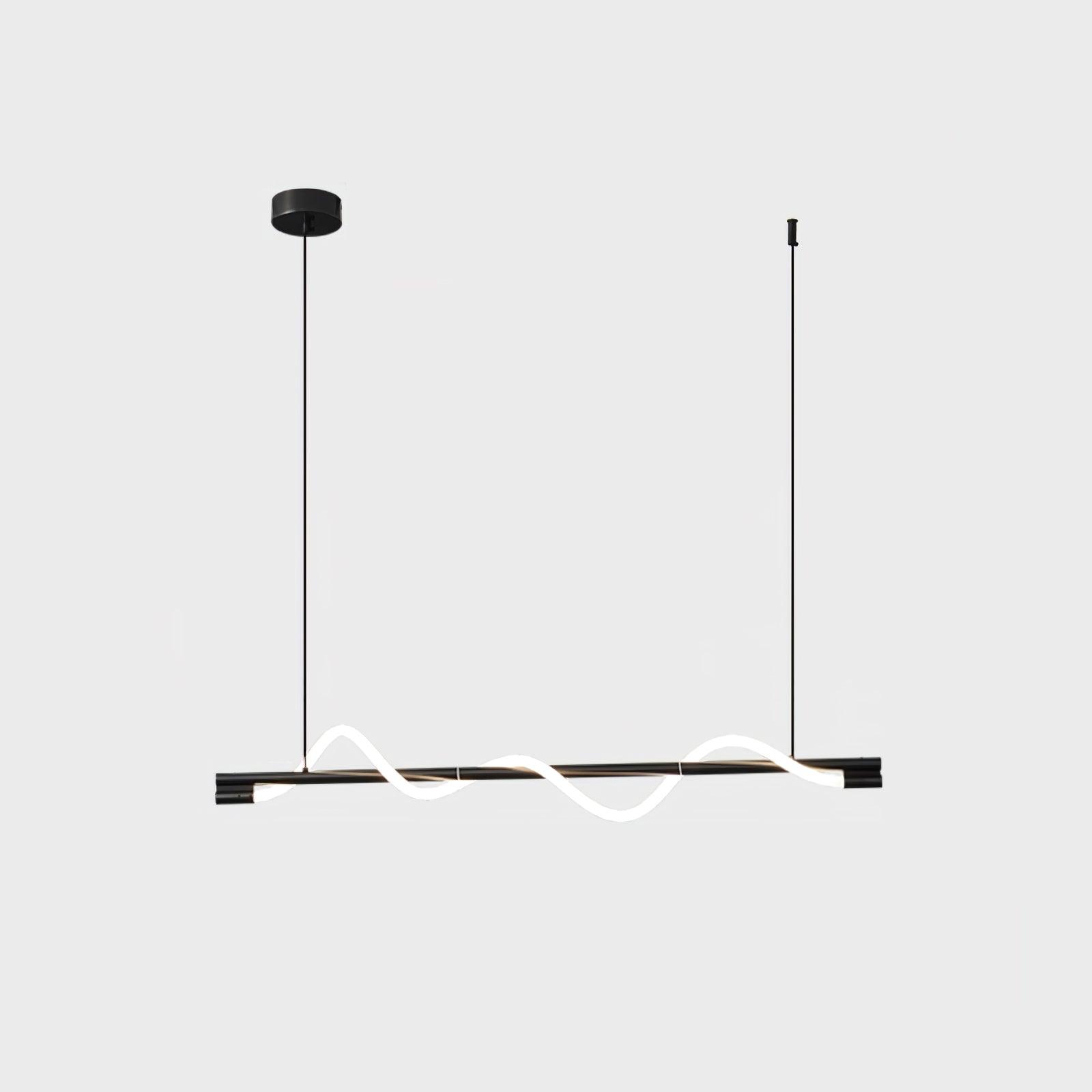 Modern Wave LED Linear Pendant Light for Kitchen Island and Office