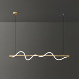 Modern Wave LED Linear Pendant Light for Kitchen Island and Office