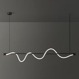 Modern Wave LED Linear Pendant Light for Kitchen Island and Office