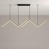 Modern Wave LED Pendant Light Dimmable Linear Kitchen Island Lighting for Dining Room Office