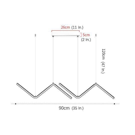 Modern Wave LED Pendant Light Dimmable Linear Kitchen Island Lighting for Dining Room Office