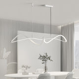 Modern Wave Line LED Chandelier Dimmable Pendant Light with Remote for Dining Room