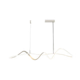 Modern Wave Line LED Chandelier Dimmable Pendant Light with Remote for Dining Room