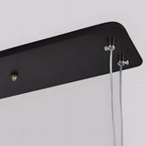 Modern Wave Linear LED Pendant Light 3 Step Dimming Black Aluminum Dining Room Chandelier
